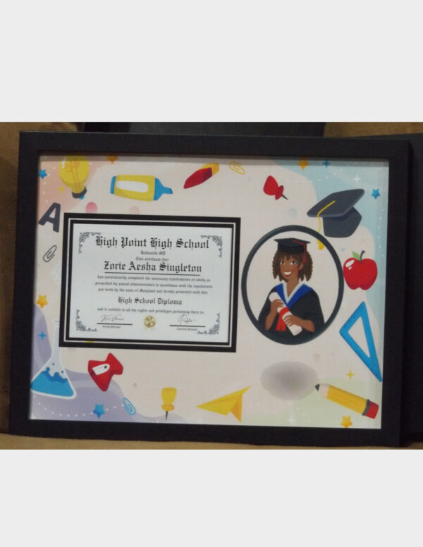 Graduation Diploma Framed with Photo