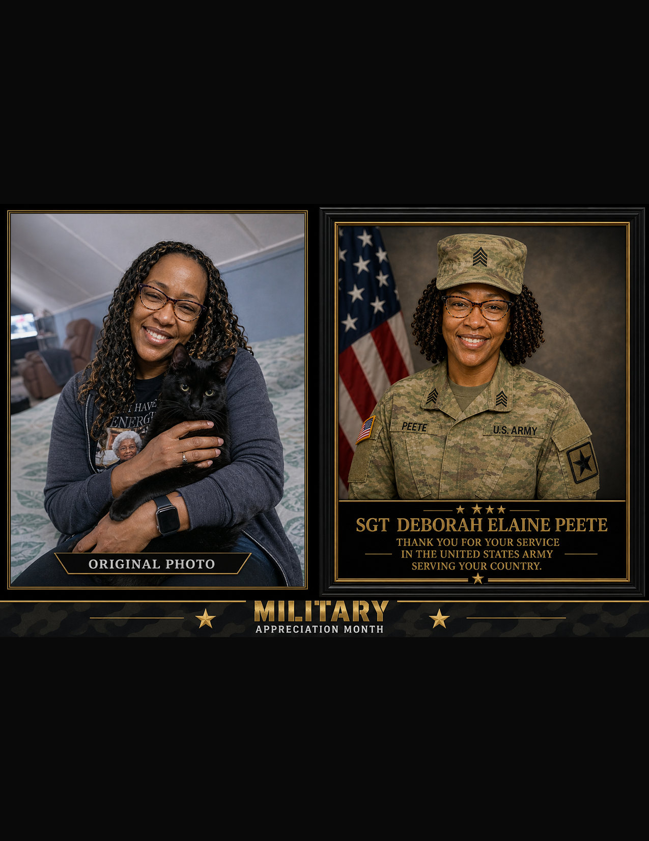Custom Military Tribute Portrait Keepsake - Image 2